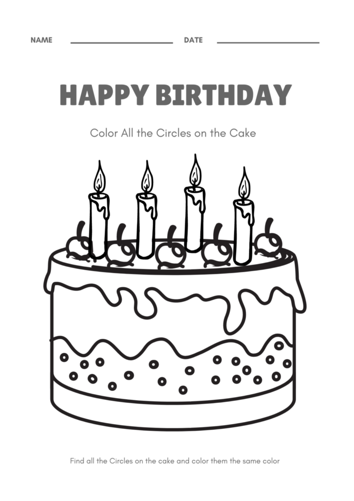 Count The Circles Happy Birthday Worksheet Help My Kids Are Bored