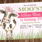 Cow Birthday Party Invitation Digital Or Printed On Storenvy