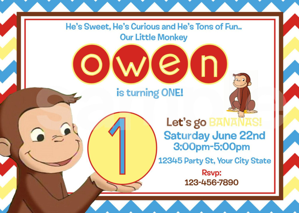 Curious George Birthday Invitation By Thequiltedmonster On Etsy 10 