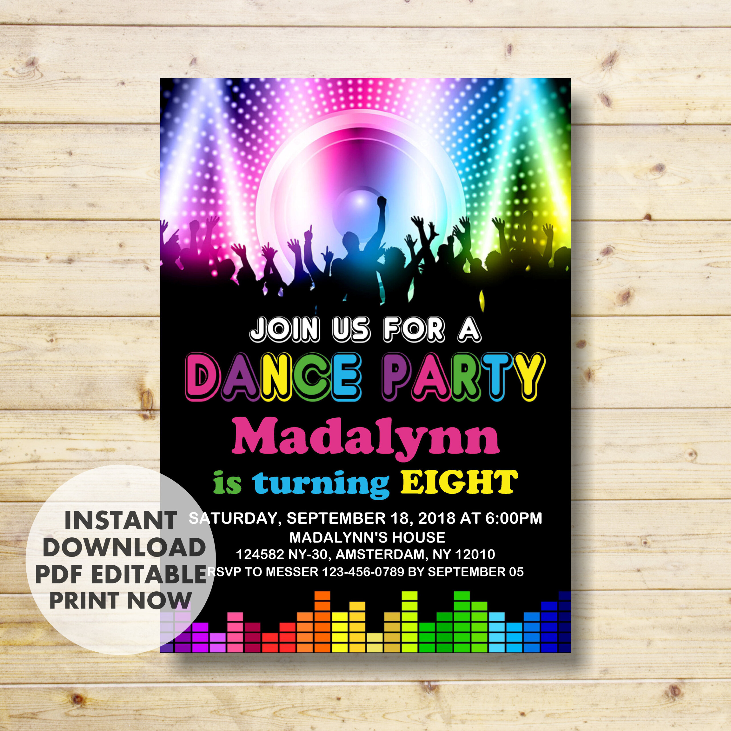 Dance Birthday Invitation Dance Invitation INSTANT DOWNLOAD Etsy Hong 