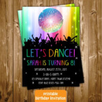 Dance Party Invitations Printable Free Printable Templates