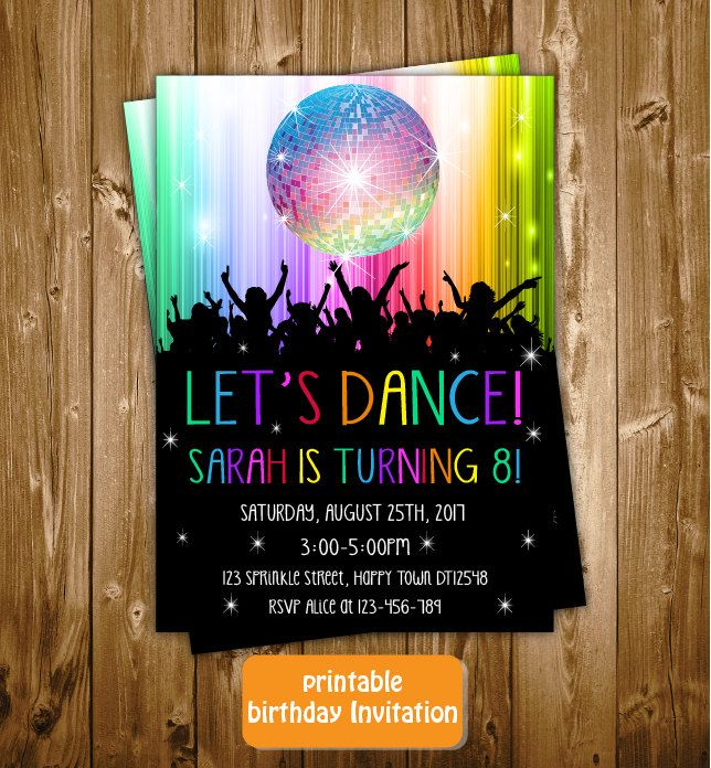 Dance Party Invitations Printable Free Printable Templates