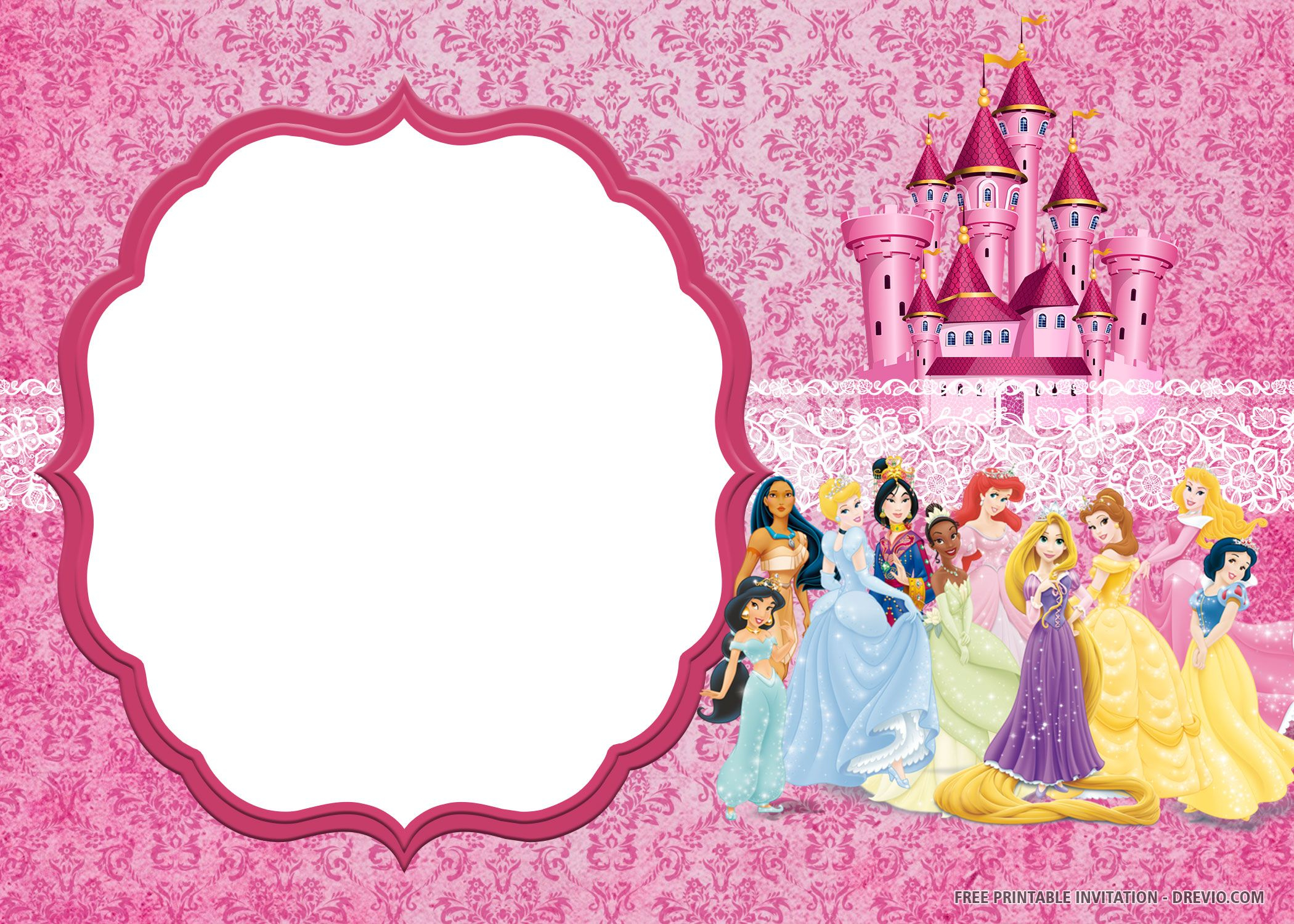 Disney Princess Birthday Party Invitations Free Printables Printable 