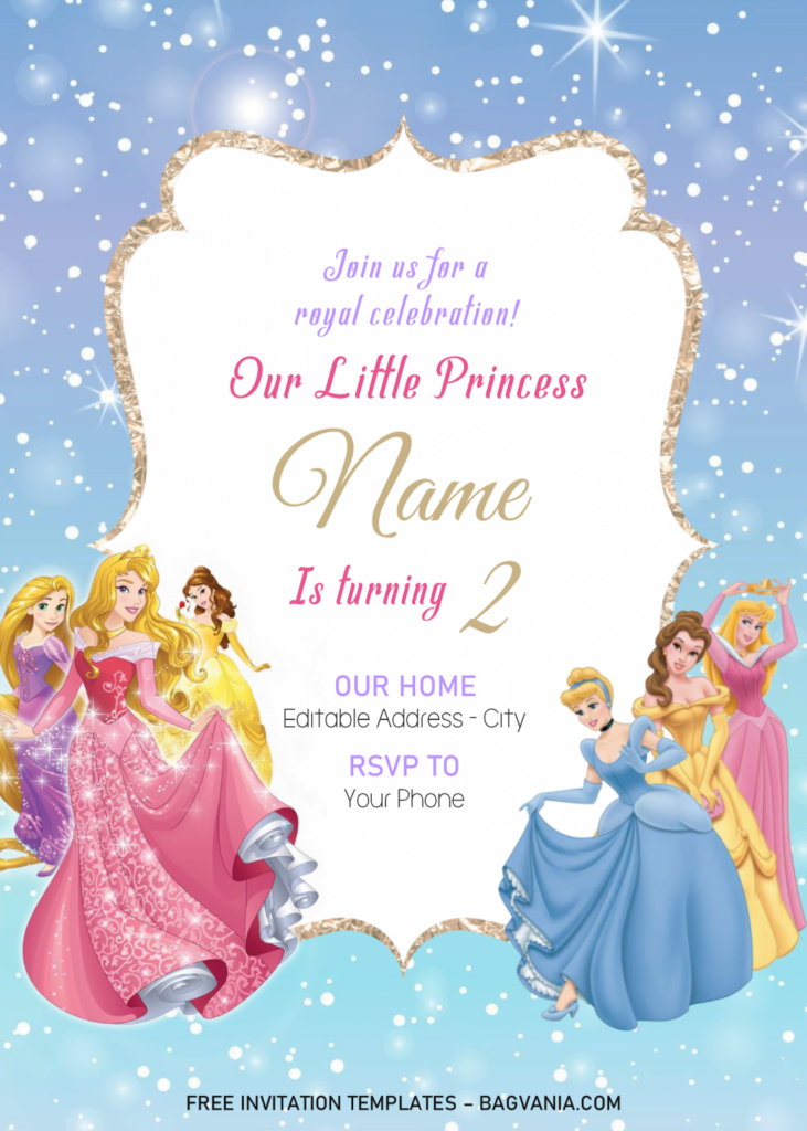 Disney Princess Invitation Templates Editable With MS Word FREE 