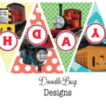 DoodleBug Designs Thomas The Train Birthday Banner Free Printable