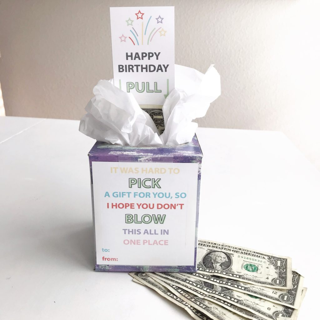 Easy Birthday Gift Ideas Tissue Box Money Roll Free Printable Home