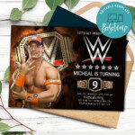 Editable WWE John Cena Birthday Invitations Instant Download Bobotemp