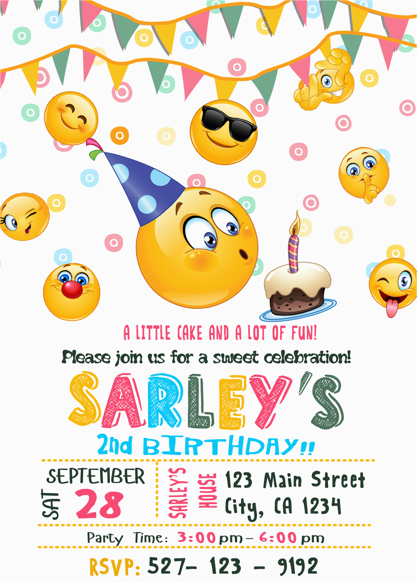 Emoticons Birthday Invitations BirthdayBuzz