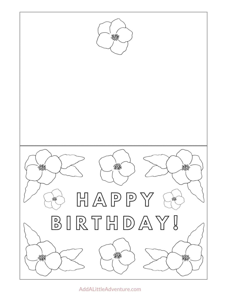 Foldable Printable Birthday Cards To Color Add A Little Adventure