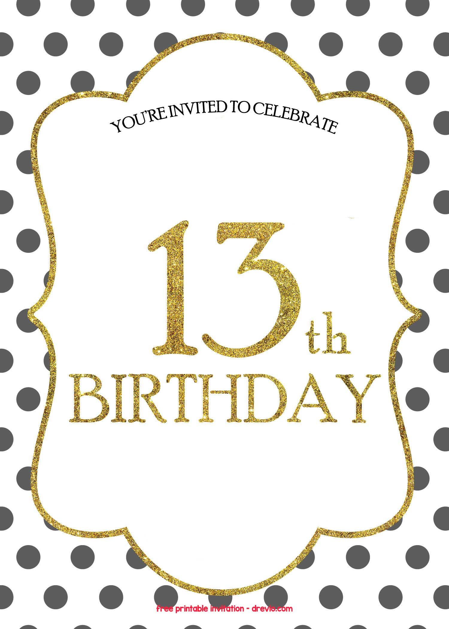 FREE 13th Birthday Invitations Templates Download Hundreds FREE