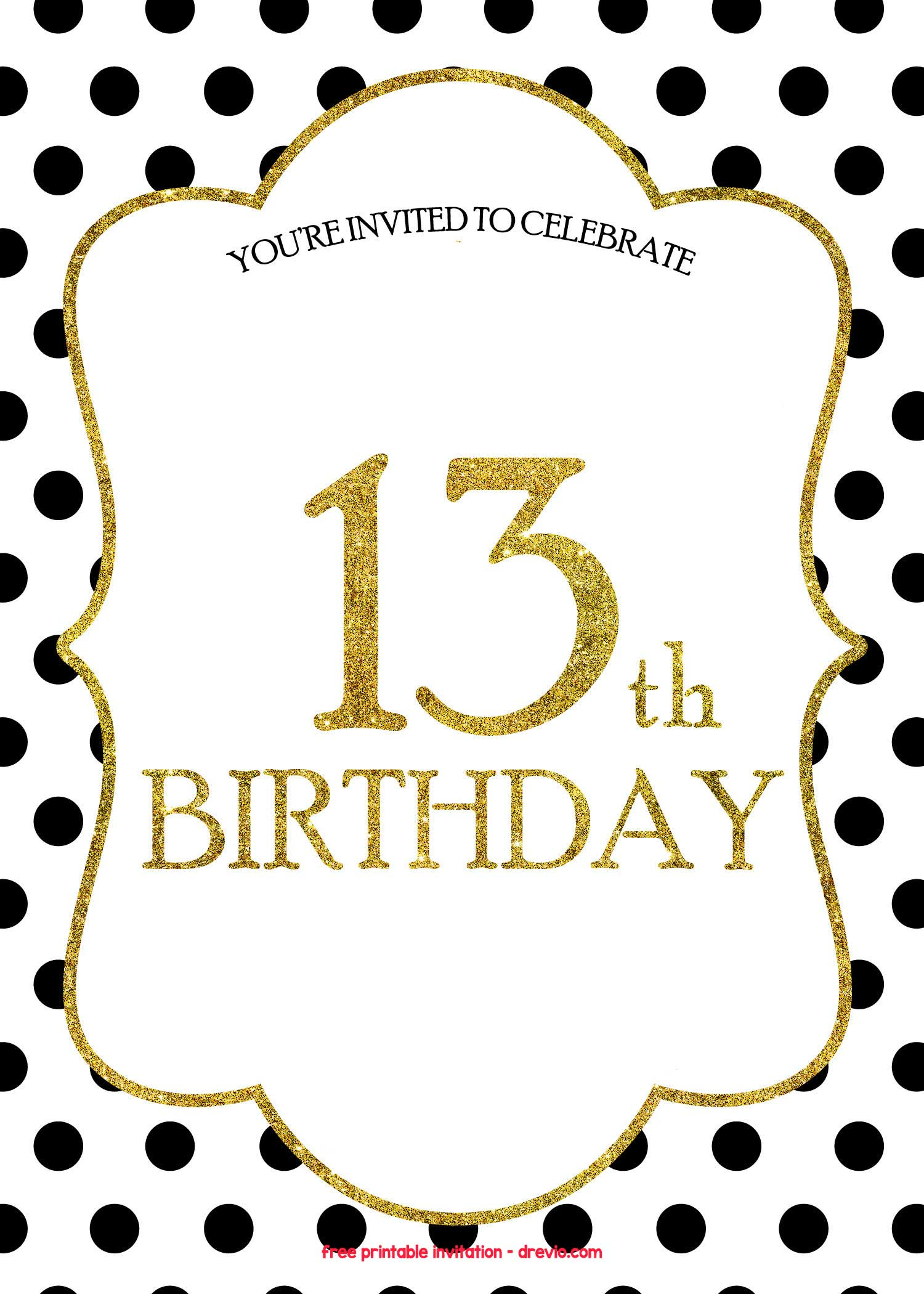 FREE 13th Birthday Invitations Templates Download Hundreds FREE