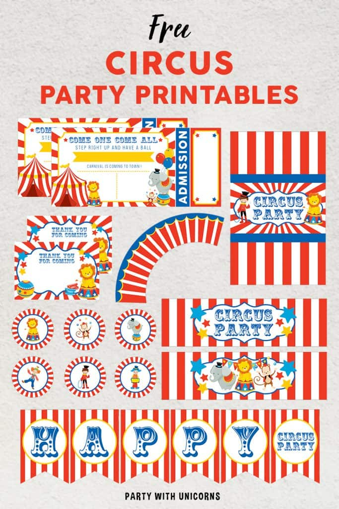 Free Circus Party Printables PRINTABLE TEMPLATES