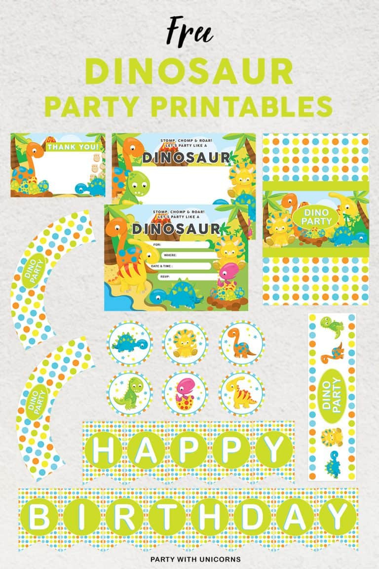 FREE Dinosaur Party Printables Party With Unicorns