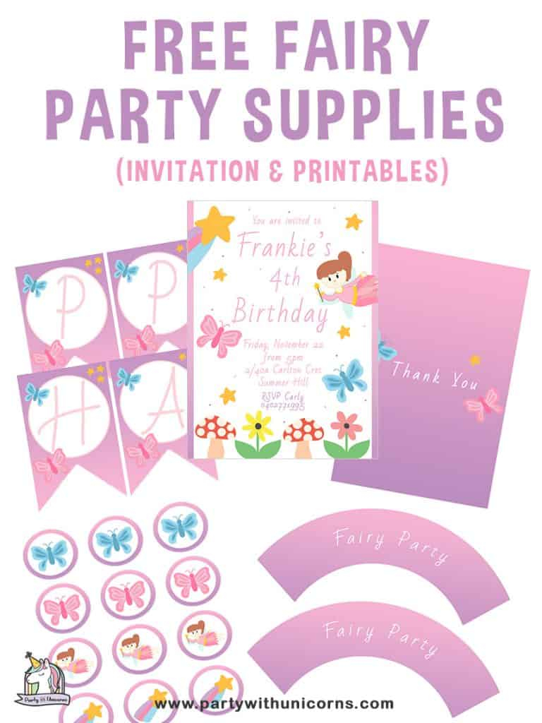 Free Fairy Birthday Printables Printable Form Templates And Letter