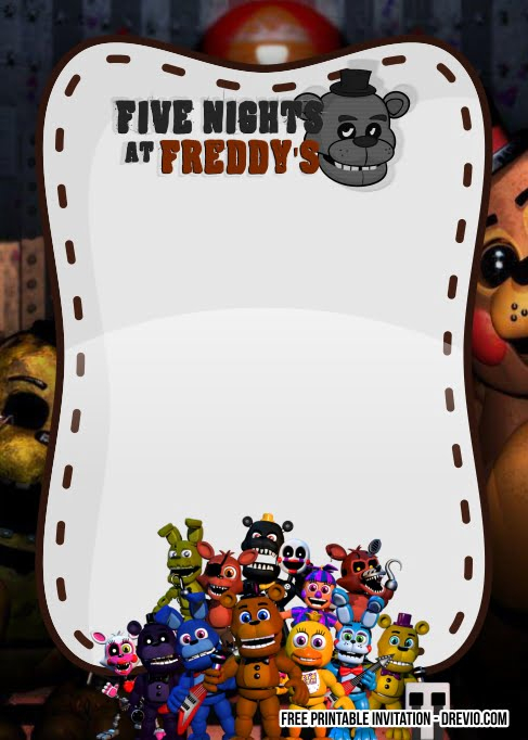 Free Five Nights At Freddys Birthday Invitations Download Hundreds 