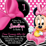 FREE Personalized Minnie Mouse First Birthday Invitations Download