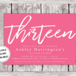 Free Printable 13th Birthday Party Invitations Printable Templates