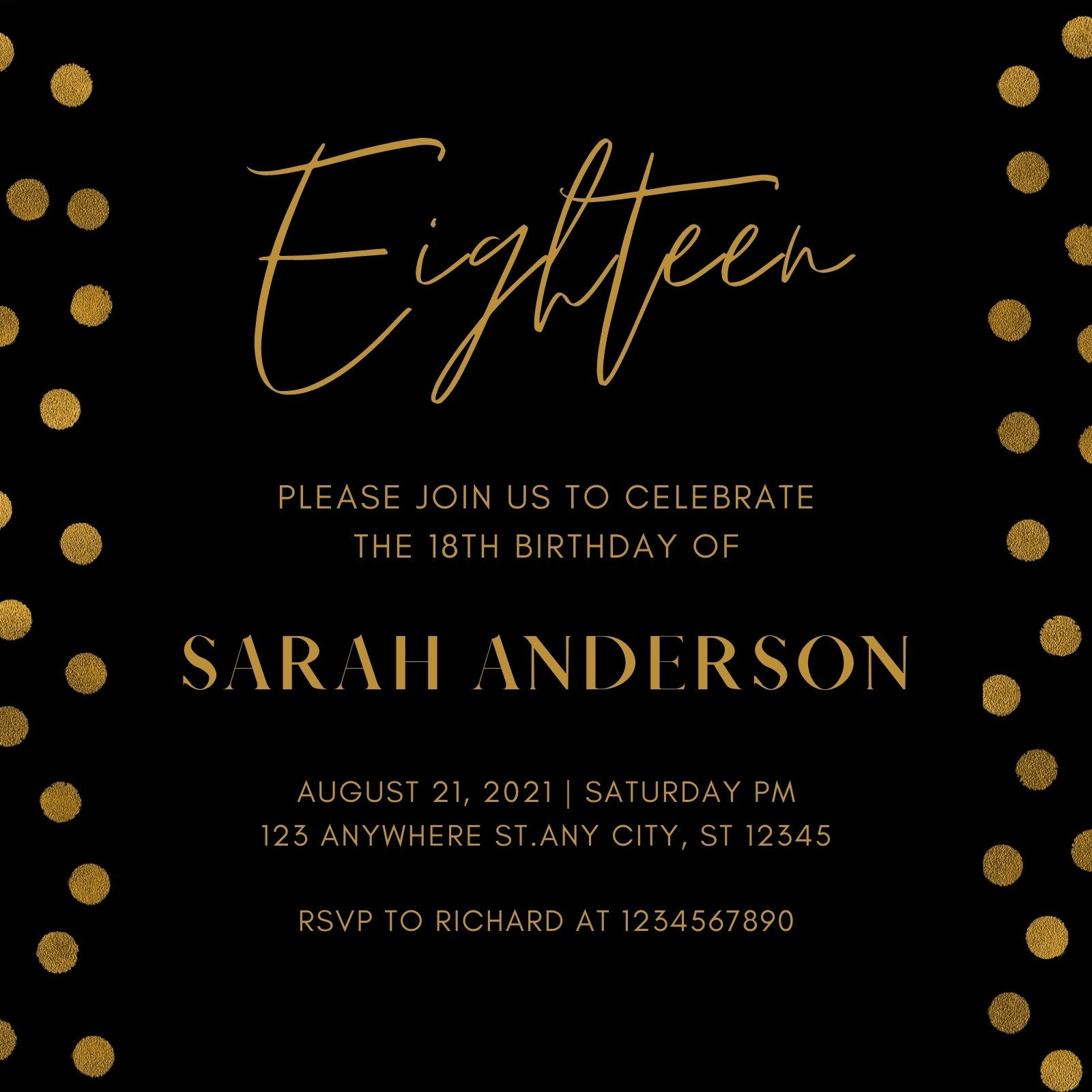 Free Printable 18th Birthday Invitation Templates Canva