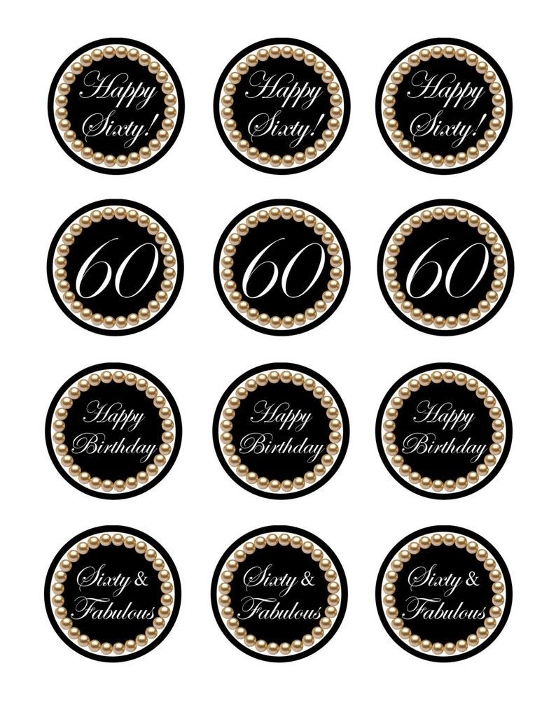 Free Printable 60th Birthday Cupcake Toppers Printable Templates