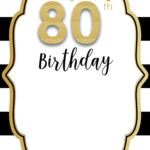 Free Printable 80th Birthday Invitations DREVIO