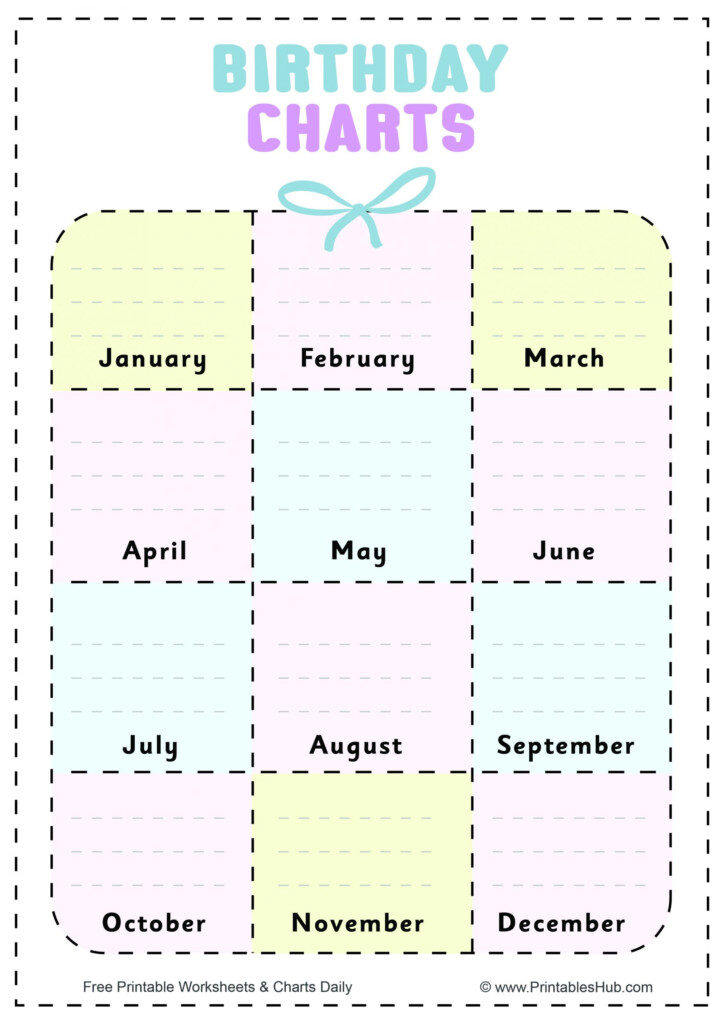 Free Printable Birthday Charts For Classroom PDF Printables Hub