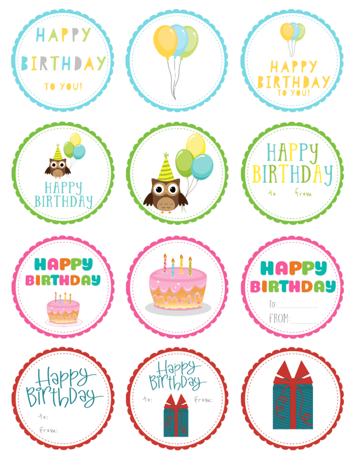 FREE Printable Birthday Gift Tags