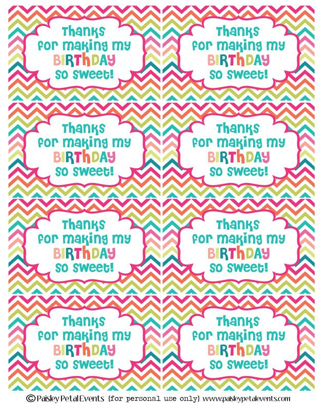 Free Printable Birthday Tags Classroom Birthday Treats Free 