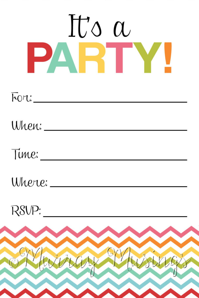 Free Printable Blank Birthday Party Invitations Printable Templates