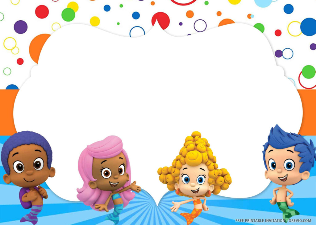  FREE PRINTABLE Bubble Guppies Birthday Invitation Templates 