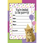 FREE Printable Cat Themed Birthday Invitations Download Hundreds FREE