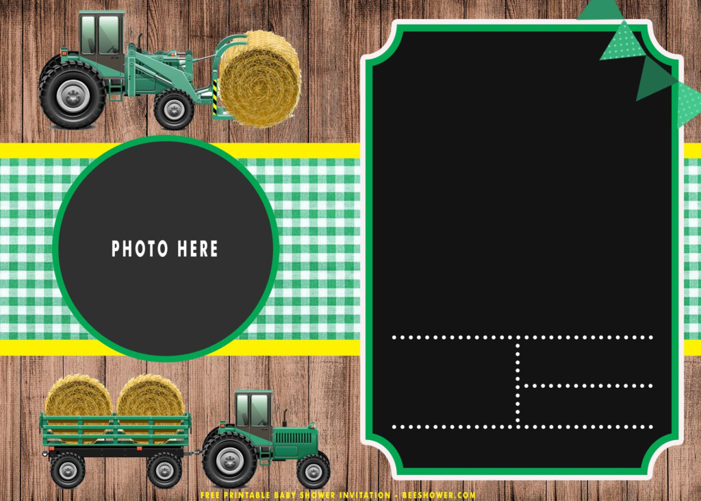  FREE Printable Cute Tractor Birthday Invitation Templates