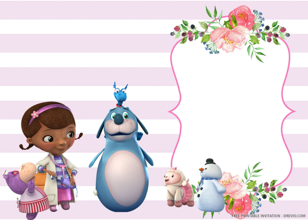  FREE PRINTABLE Doc McStuffins Birthday Invitation Template DREVIO