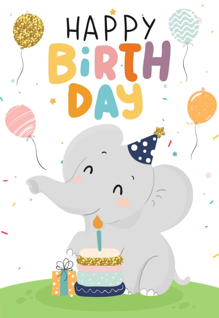 Free Printable Elephant Birthday Cards Printable Templates