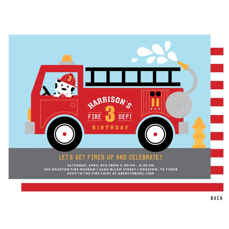 Free Printable Fire Truck Party Invitations Printable Templates