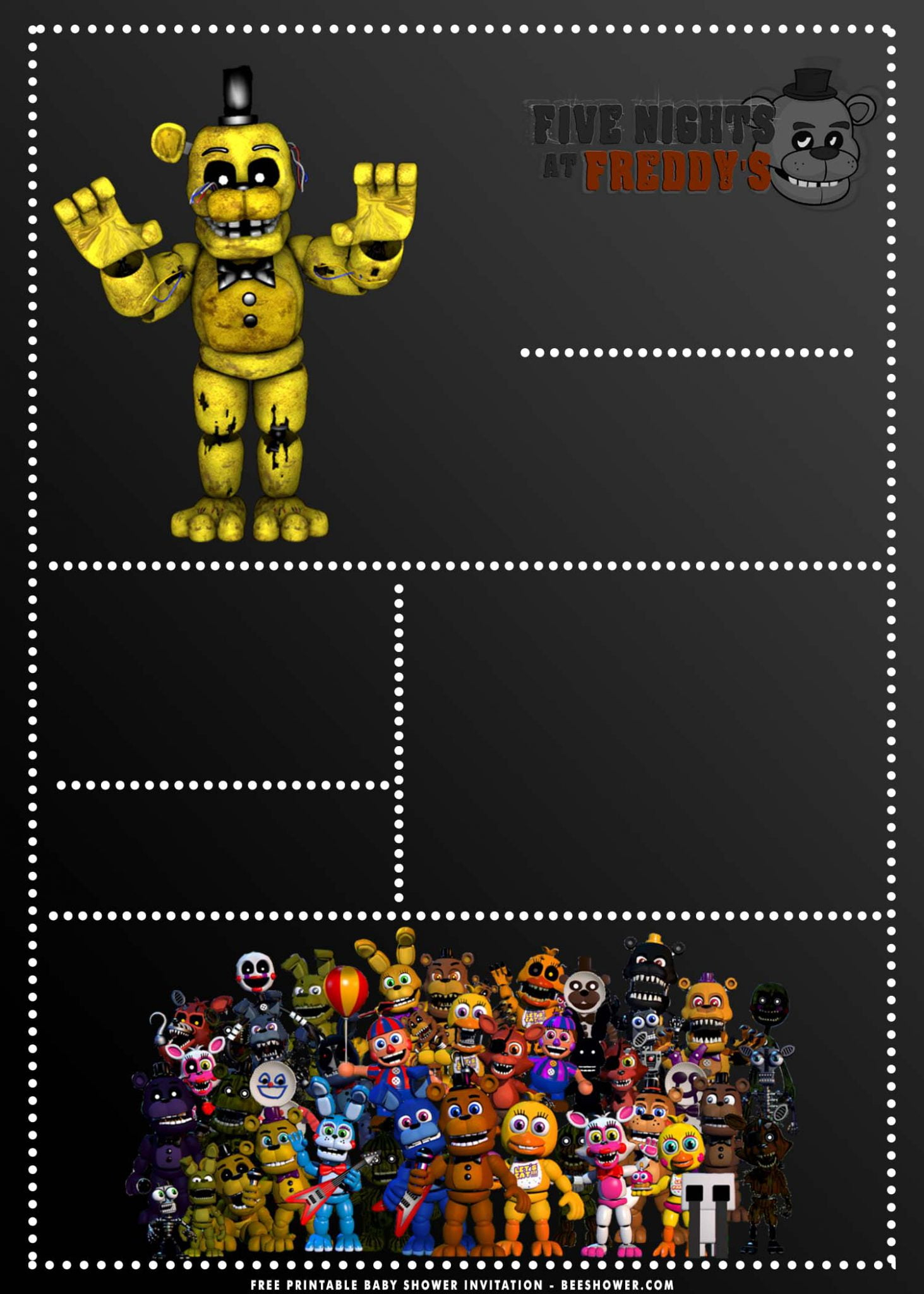  FREE Printable Five Nights At Freddy s Birthday Invitation 