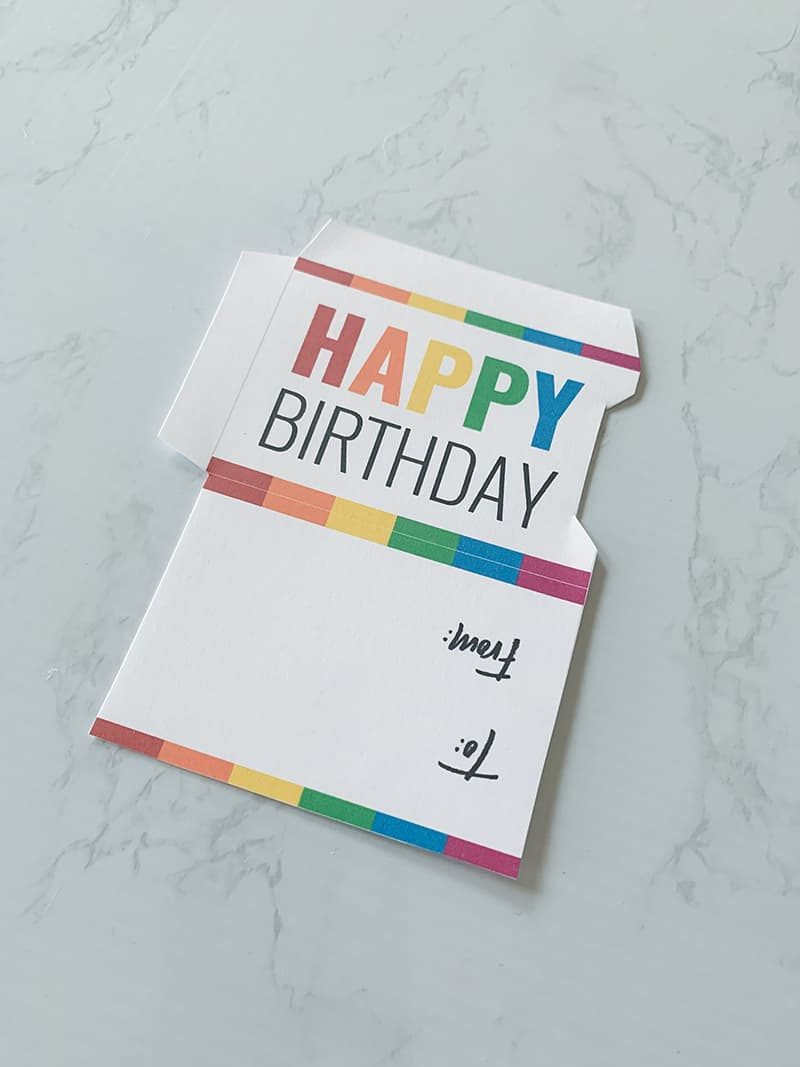 Free Printable Gift Card Holder Happy Birthday Instant Download