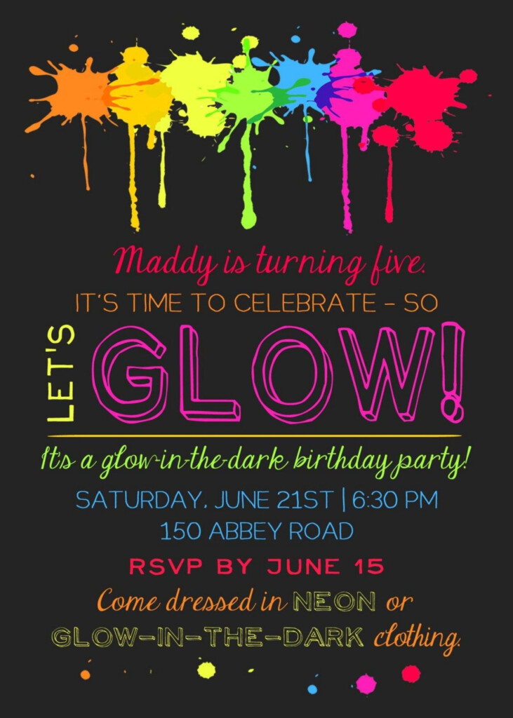 Free Printable Glow In The Dark Birthday Party Invitations Free Printable