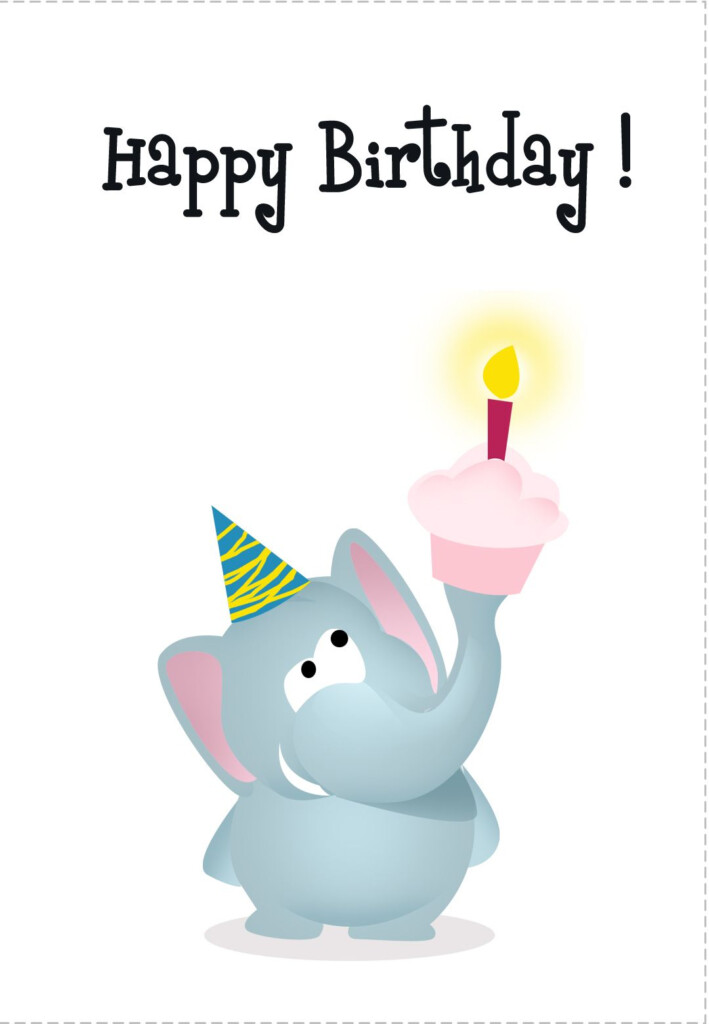 Free Printable Happy Birthday Elephant Greeting Card Happy Birthday 