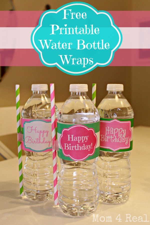 Free Printable Happy Birthday Water Bottle Label Wraps Mom 4 Real