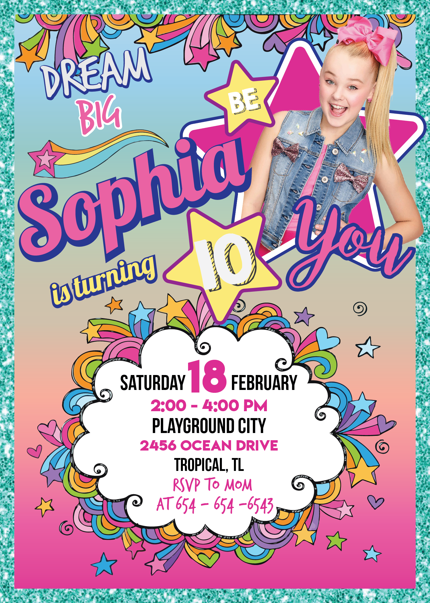 Free Printable Jojo Siwa Birthday Invitations Printable Templates