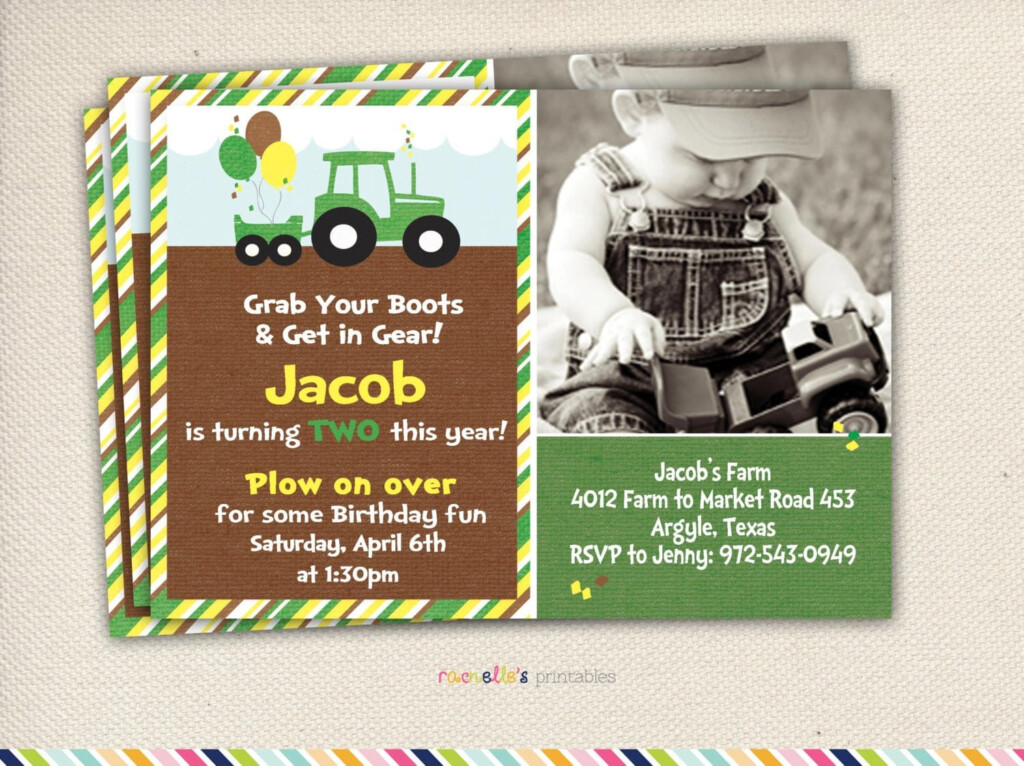 Free Printable Kids Tractor Birthday Invitation