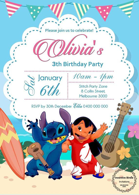 Free Printable Lilo And Stitch Birthday Invitations Printable Templates