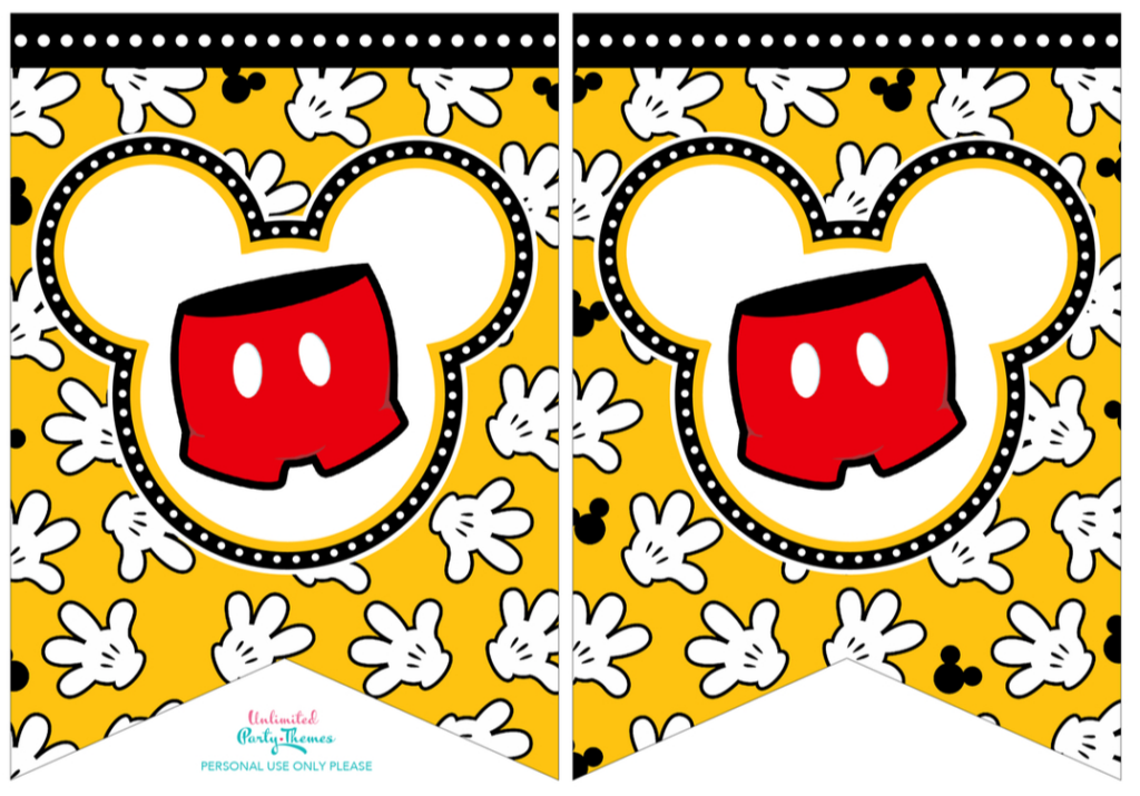 Free Printable Mickey Mouse Birthday Banner Free Printable