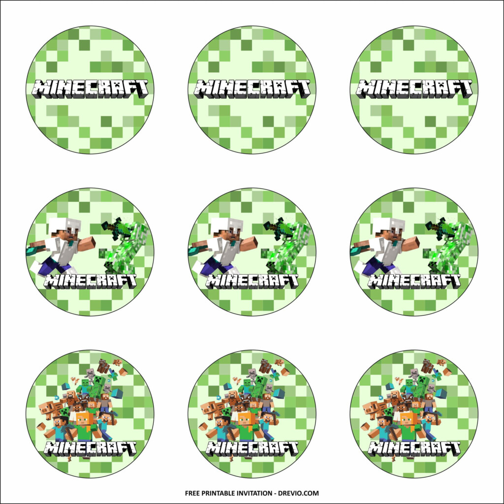  FREE PRINTABLE Minecraft Birthday Party Kits Templates DREVIO