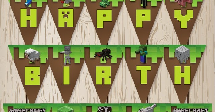 Free Printable Minecraft Happy Birthday Banners Oh My Fiesta For Geeks