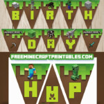 Free Printable Minecraft Happy Birthday Banners Oh My Fiesta For Geeks