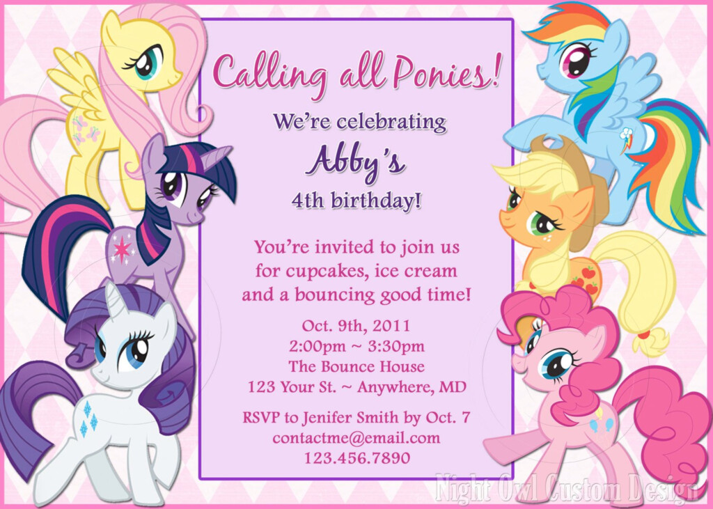 FREE Printable My Little Pony Birthday Invitations FREE Invitation 