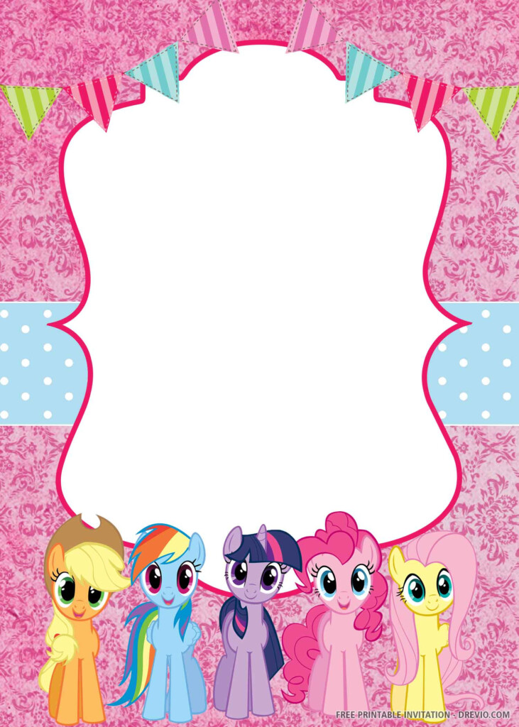  FREE PRINTABLE My Little Pony Invitation Templates Download 