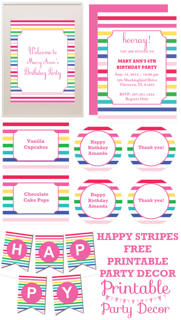 FREE Printable Party Decorations From Printablepartydecor 