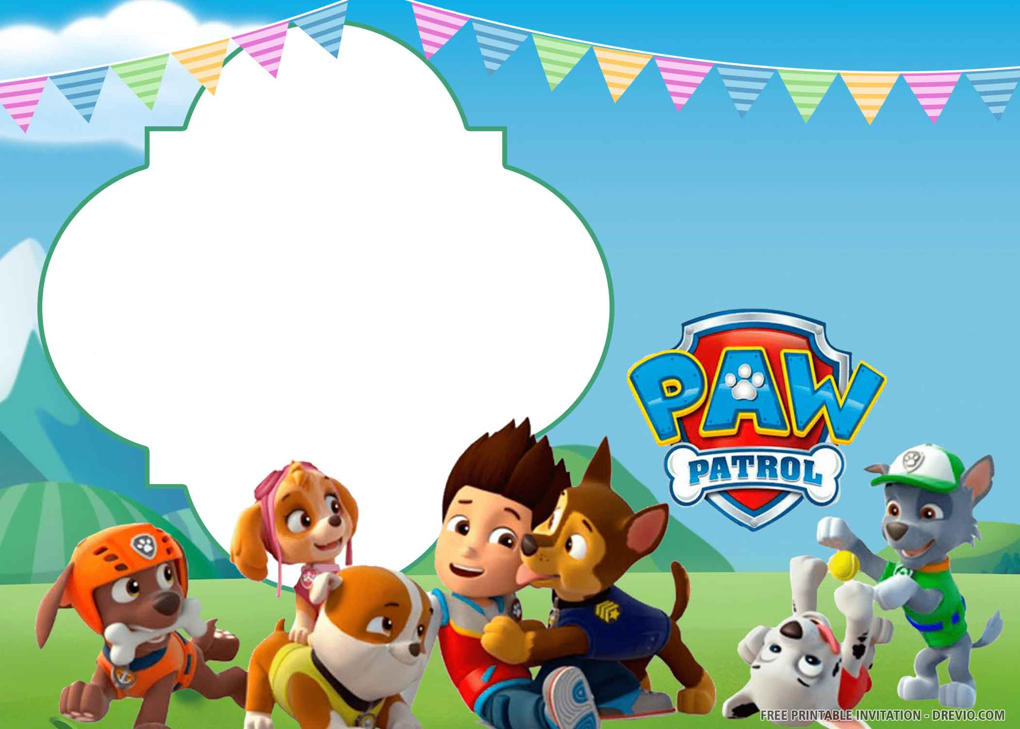  FREE PRINTABLE Paw Patrol Birthday Invitation Template Download 